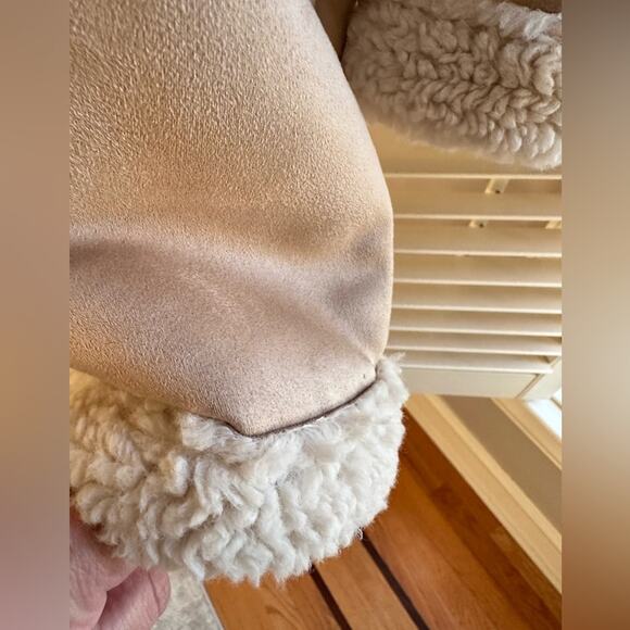 Frye Women's Faux Shearling Tan moto Jacket NWT - Picture 4 of 9